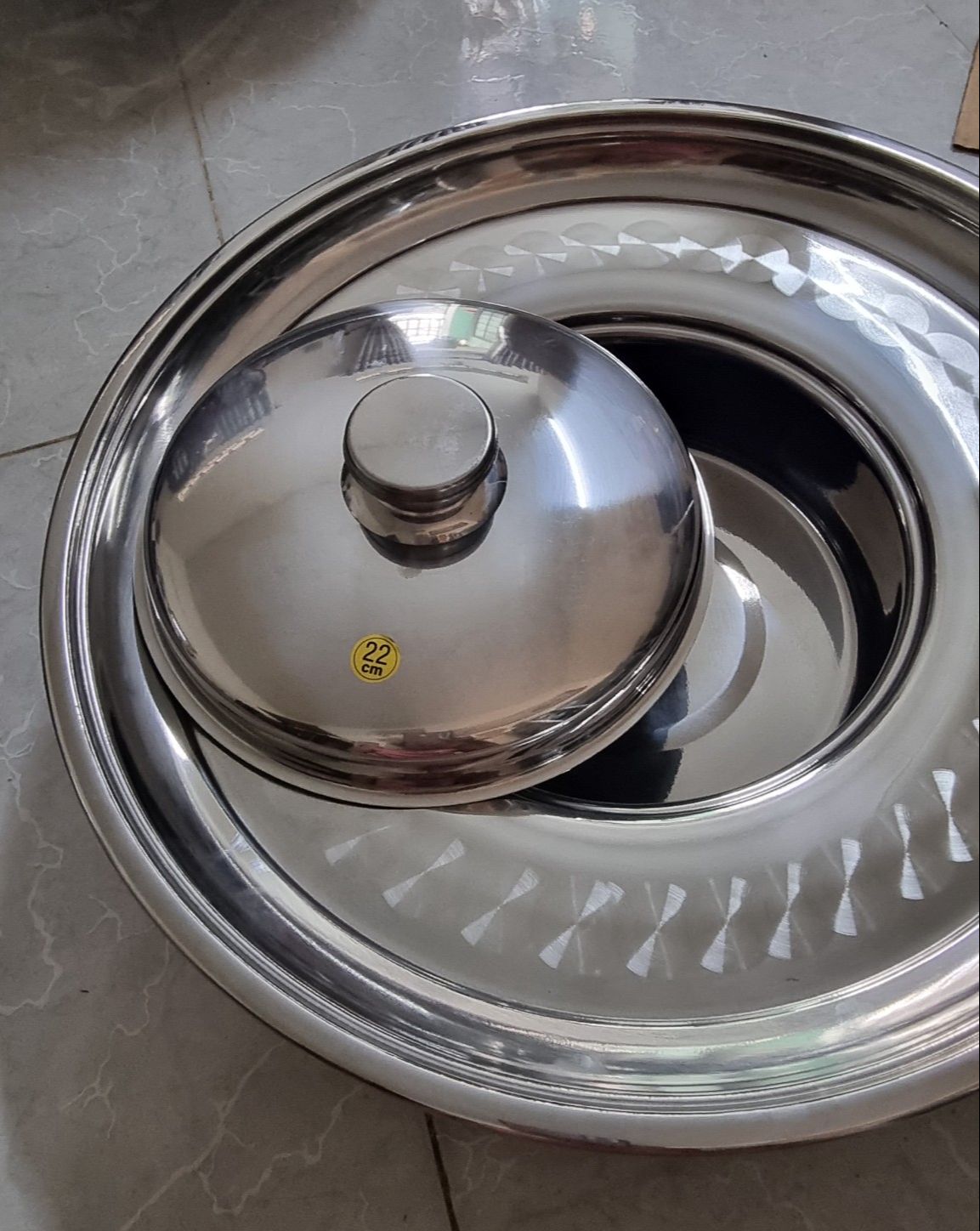 Nồi lẩu sống mâm vành 22cm inox cao cấp nấu được bếp từ