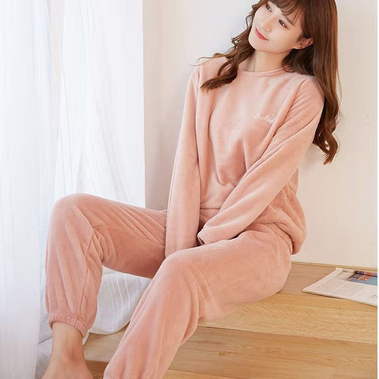 Bộ đồ ngủ lông, Quần bông nỉ giữ nhiệt bo gấu mặc nhà siêu ấm hàng chuẩn D' studio