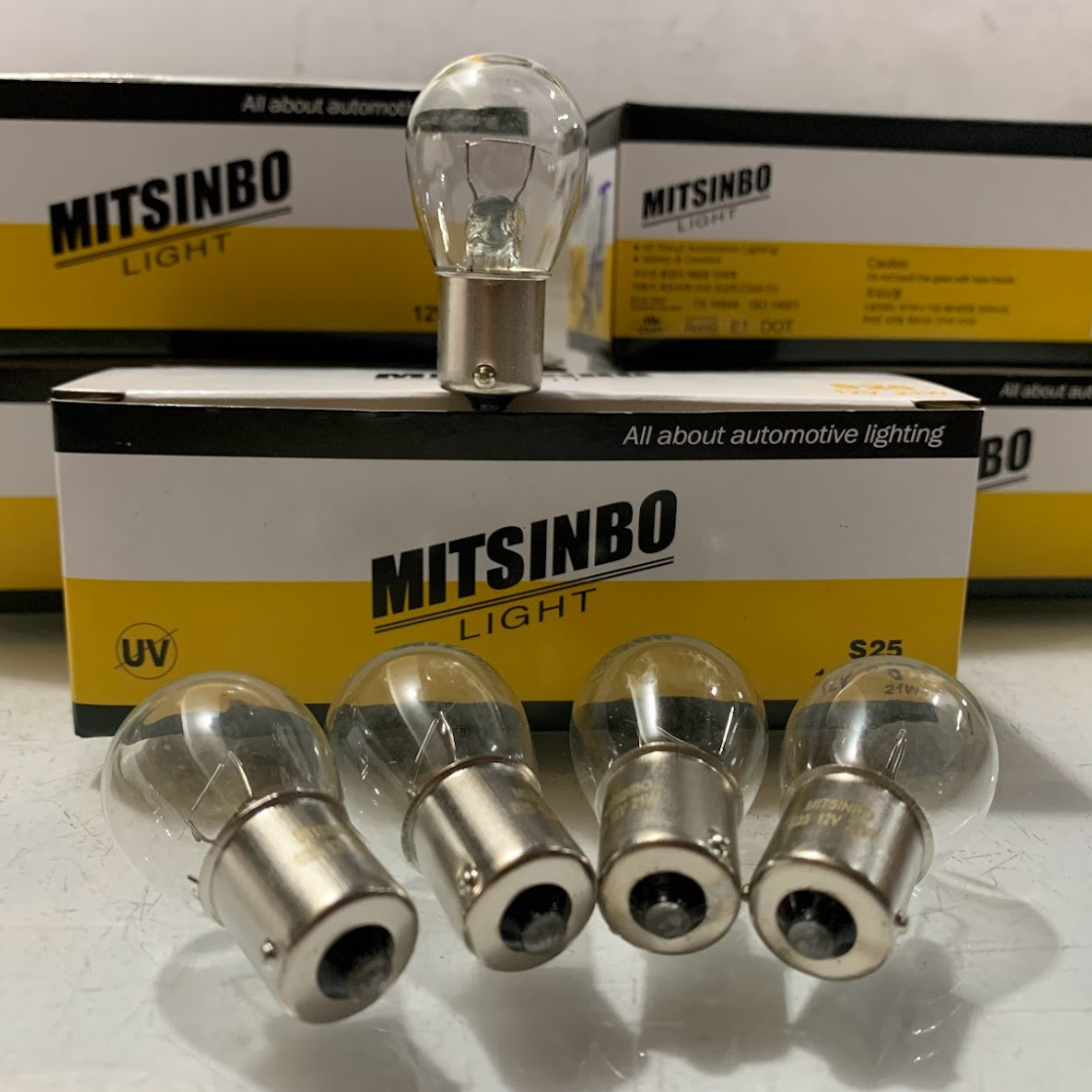 Bóng đèn xin nhan, bóng đèn de chân cài 1tim 12v-24v/21w mitsinbo hàn quốc loại xịn...