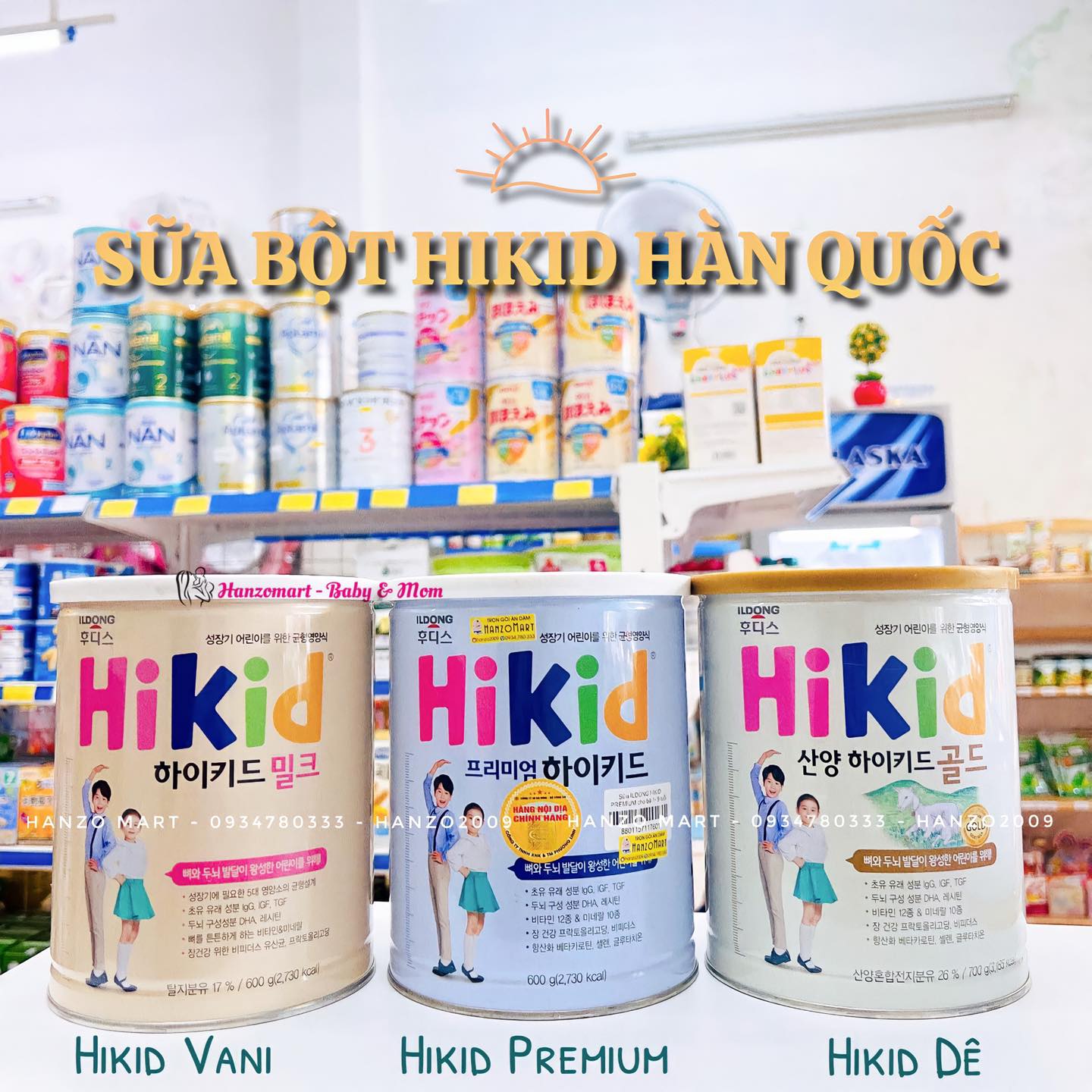 Sữa Hikid Vani Socola Premium Dê Tăng Chiều Cao Đủ Vị 600-700G Date Mới -  Mixasale