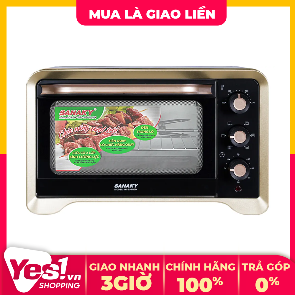 Lò nướng sanaky 80 lít vh-809n2d - bảo hành chính hãng - voucher 10% lên đến 800k