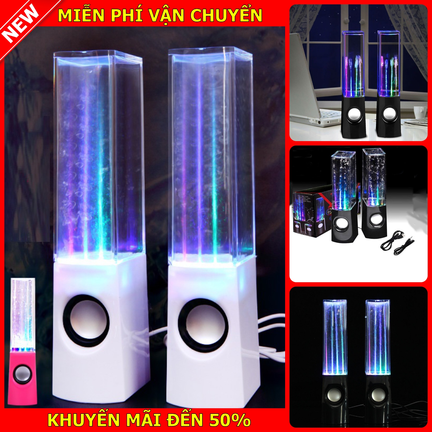 [HCM]Loa máy tính laptop L2L3 nghe nhạc cực hay loa nghe nhạc laptop cổng jack 3.5 có led phun nước cực đẹp âm thanh chuẩn kiểu dáng mới - có bảo hành