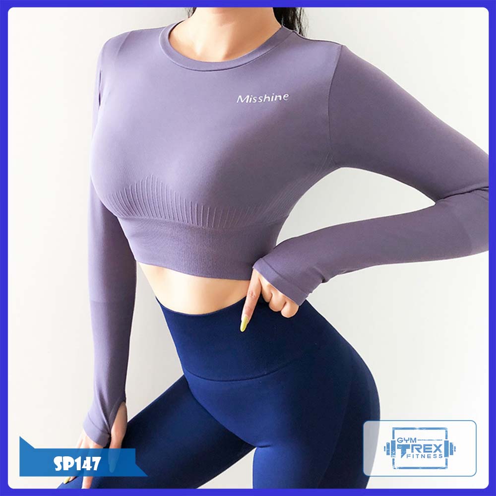 Áo thể thao nữ dài tay croptop Misshine SP147 GYMTREX