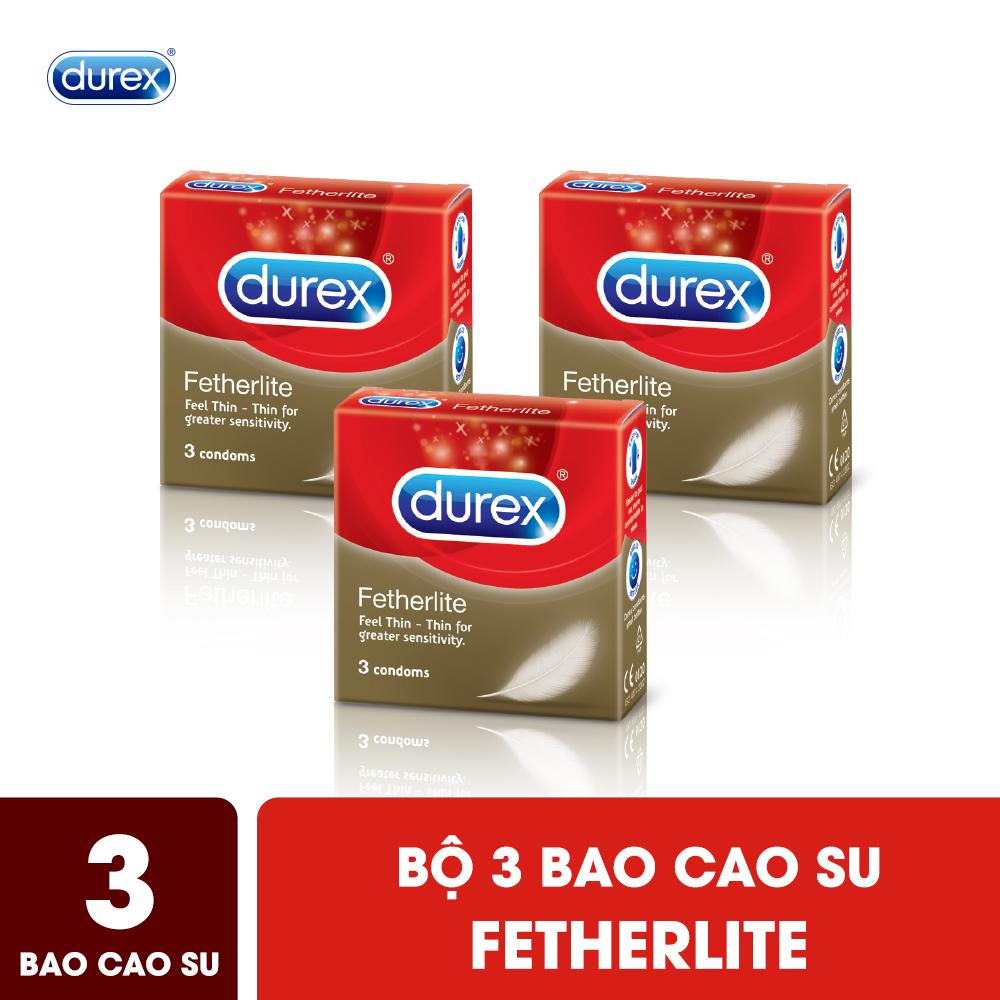 [HCM]Bộ Bao Cao Su Durex Fetherlite 3 Hộp 3 Bao