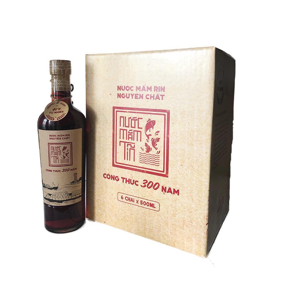 Combo 3 chai nước mắm Tĩn - Làng Chài Xưa nhãn đỏ 40 độ đạm 500ml