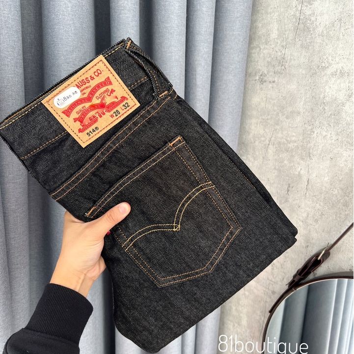 Quần jeans nam dài trơn ĐEN MUỐI TIÊU Quần bò denim Quần jean nam big size basic màu đen xám độc lạ Eo co giãn Màu nhuộm Tối