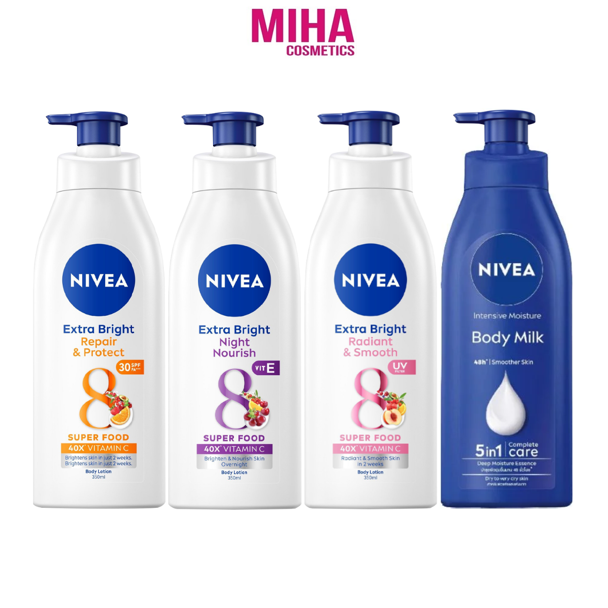 Sữa Dưỡng Thể NIVEA Phục Hồi Dưỡng Trắng Da 350ml