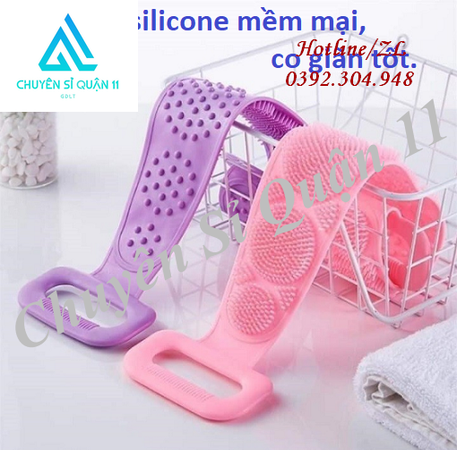 Silicone waist scrubber 2-sided silicone bathing belt