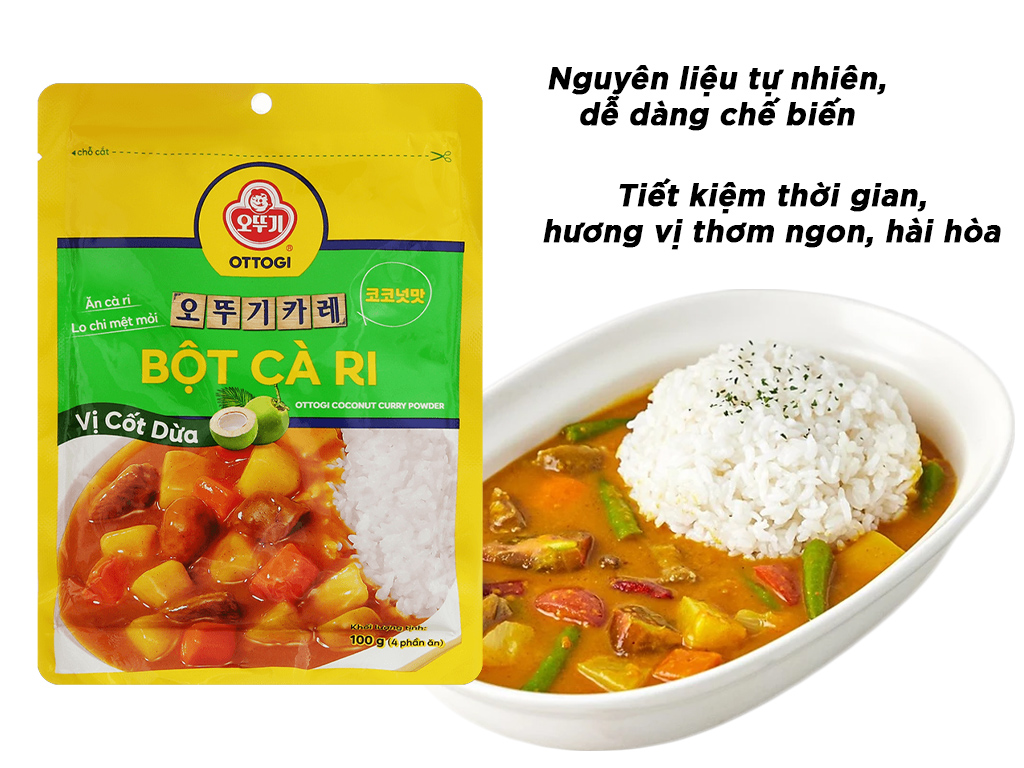 GIA VỊ Bột cà ri vị cốt dừa Ottogi gói 100g 52910