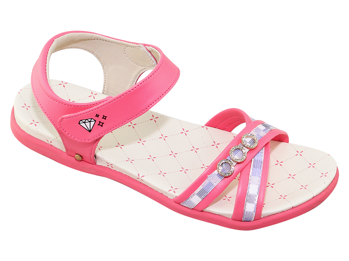 Sandal đế bằng bé gái Bita's SOB.287 (Đen + Hồng sen + Kem)