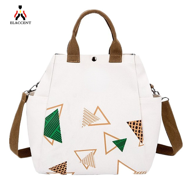 ELACCENT⚡Free shipping⚡Handbags women bags diagonal female bag cross women shirts casual outing fashion white canvas bag 2023 women's handbag student bag cross one shoulder large capacity fashion handbag female bottom