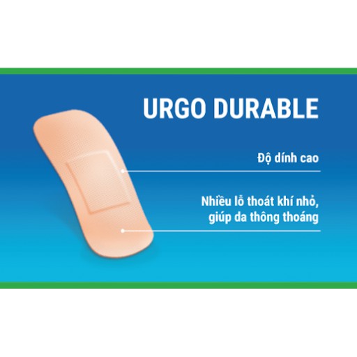 Băng Dán Vết Thương Cá Nhân Urgo Durable (Hộp 102 Miếng)