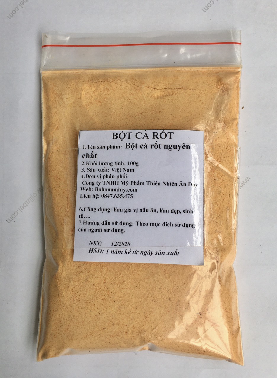 BỘT CÀ RỐT NGUYÊN CHẤT  LOẠI I 100g