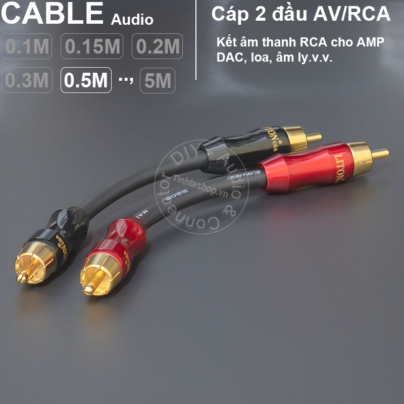 1 pair of 0.1 to 1 meter short diy rca wire