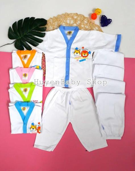 Set 5 bộ quần áo sơ sinh tay dài  màu trắng Hello Baby cho bé từ 3-11kg