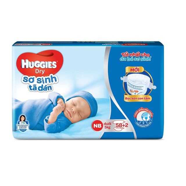 Tã dán sơ sinh Huggies 70 miếng NB70 (Cho bé dưới 5kg)