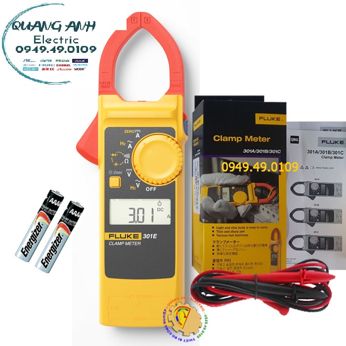 Fluke 301E ampe kìm đo dòng AC/DC Fluke 301 E (TL75, 1000A) [TẶNG TÚI FLUKE ĐỰNG MÁY]