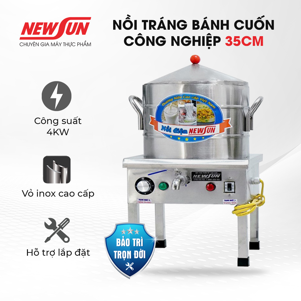 Nồi tráng bánh cuốn bằng điện công nghiệp NEWSUN 35 Cm - Hàng chính hãng - Bảo hành 12 tháng
