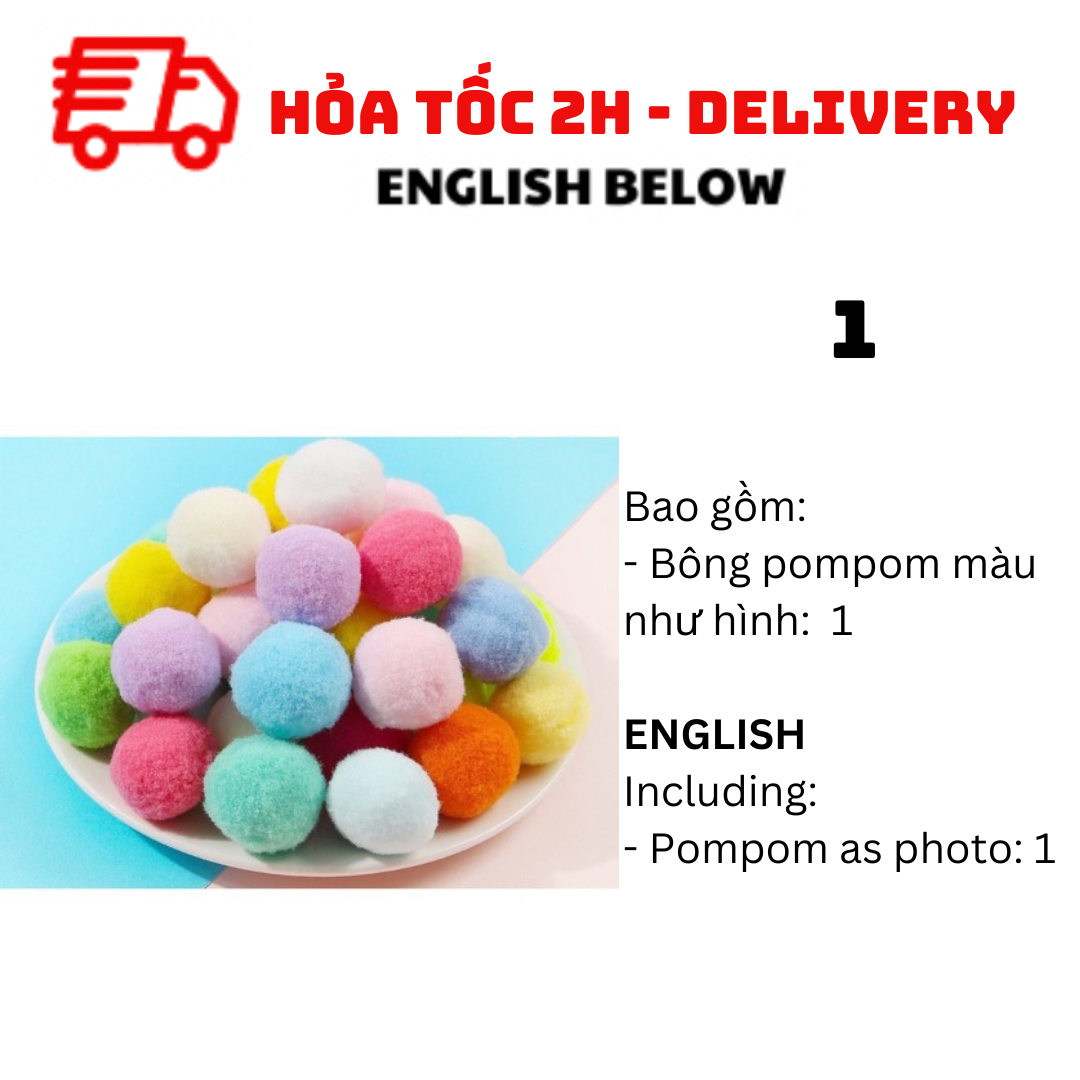 Bông Trang Trí Nhiều Màu Pompom BBNE62