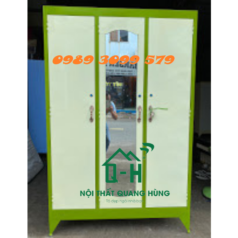 TỦ SẮT ĐỰNG QUẦN ÁO 3 CÁNH LỚN CAO CẤP HCM