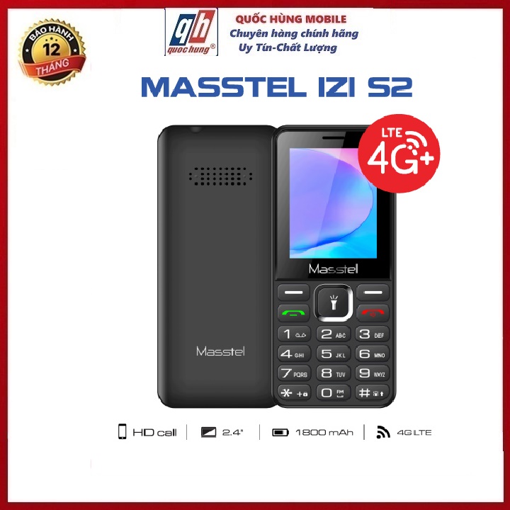 Điện thoại Masstel Izi S2 4G - Hàng Chính hãng ,Nguyên Seal , Mới 100%