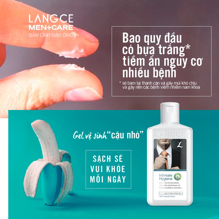 [HCM]GEL VỆ SINH VÙNG KÍN CHO NAM 100ml LANGCE