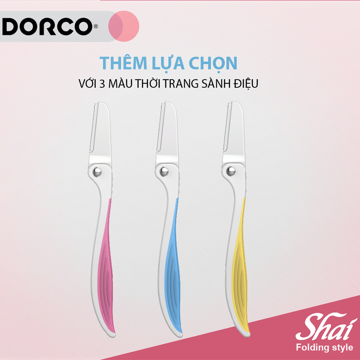 Combo 3 Dao Cạo Chân Mày Dorco Shai Folding Style
