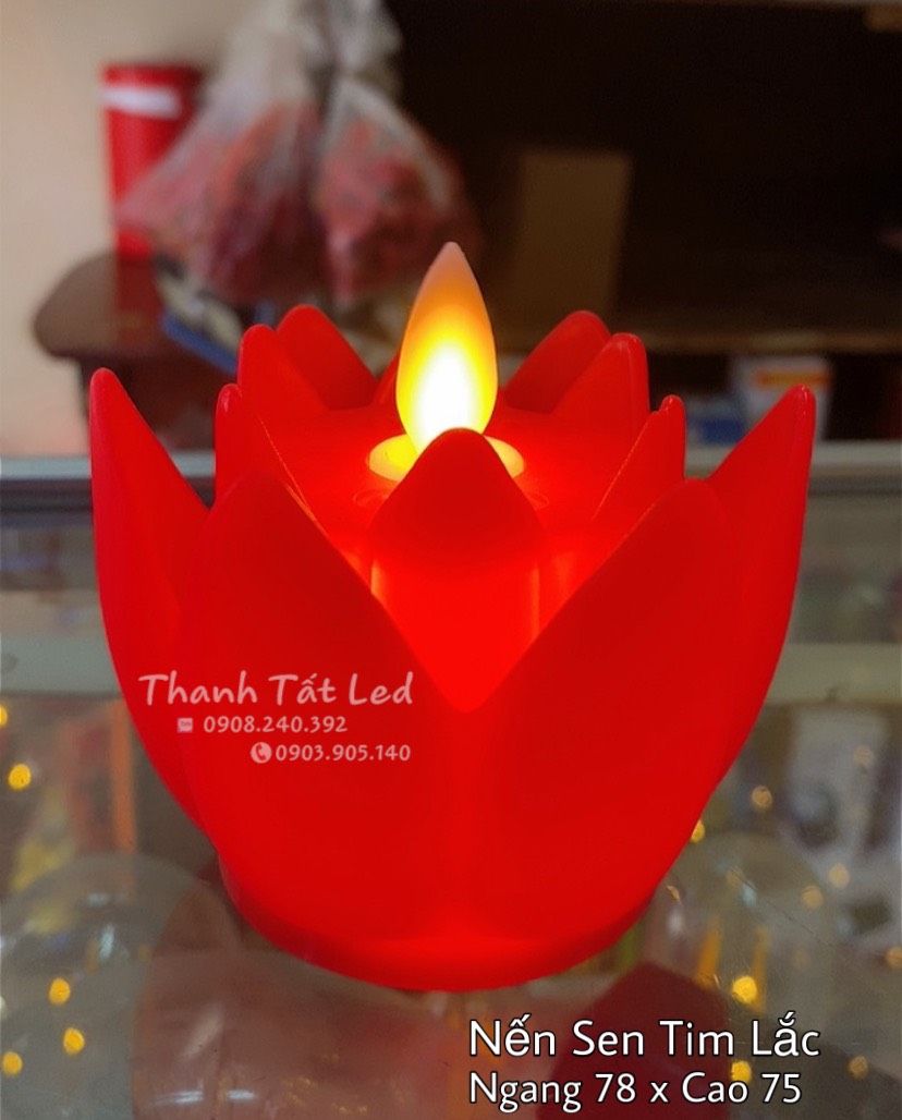 Nến sen điện tử tim lắc ( ĐÃ KÈM PIN )