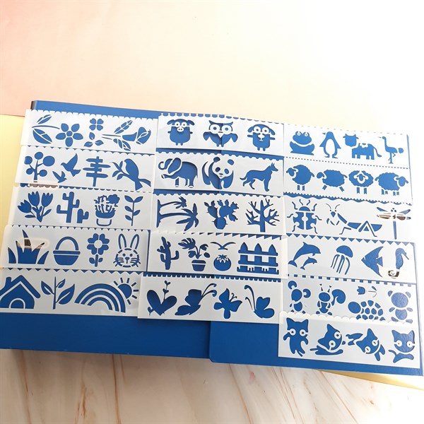 [HCM]Combo 2 Bộ 8 Thước Vẽ Mỹ Thuật Trang Trí Chủ Đề Động Vật Và Sáng Tạo - Naturalv