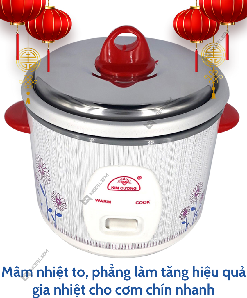 Nồi Cơm Điện 2.2 lít Kim Cương (Nắp rời)