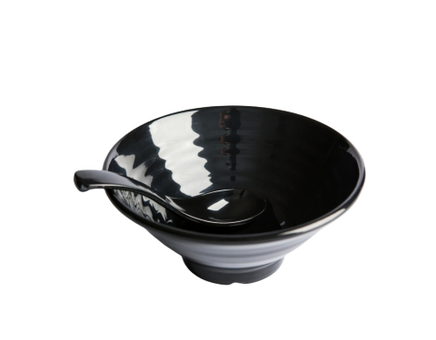 Tô nhựa melamine kiểu cao màu đen- nâu
