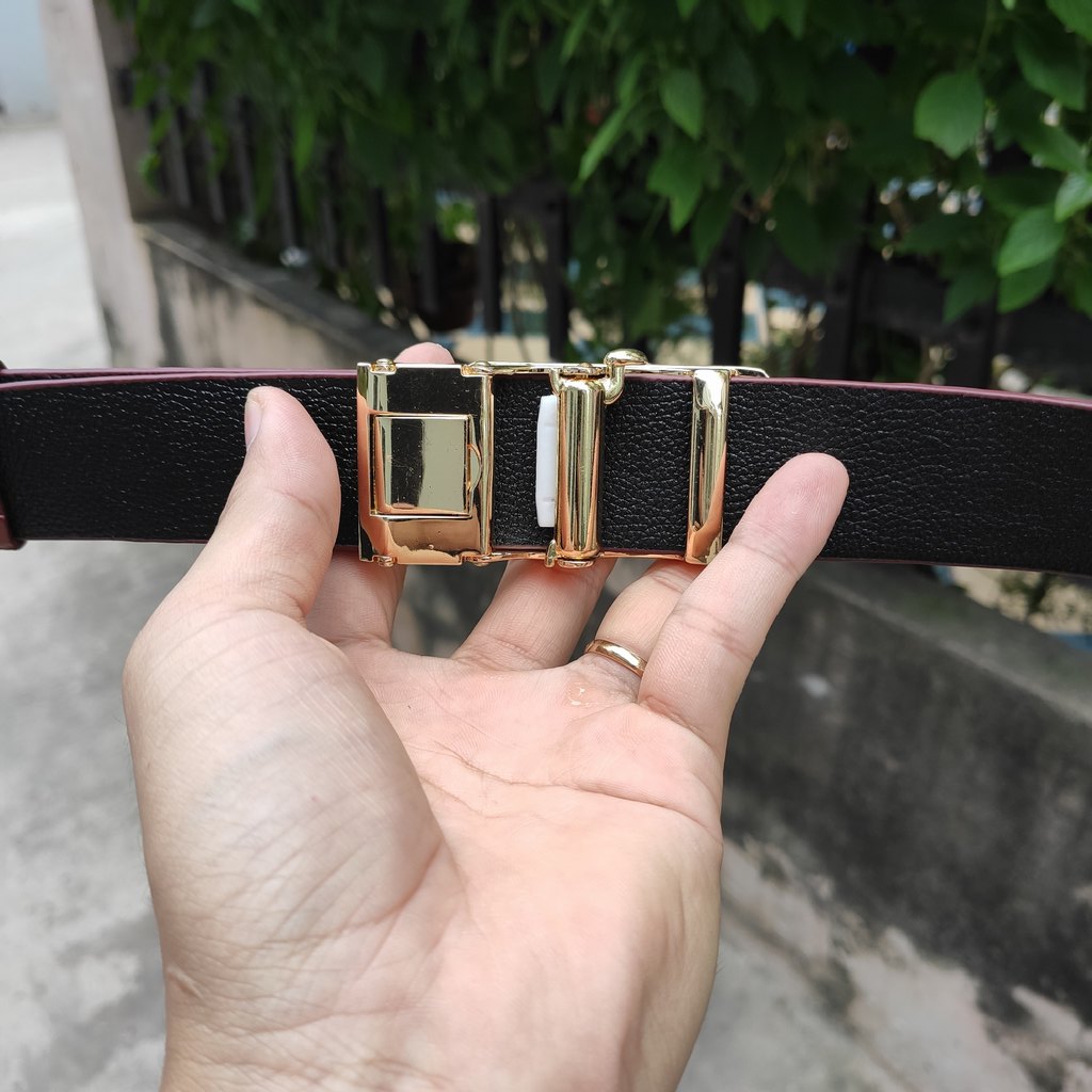 [FREE SHIP] Thắt Lưng Da Bụng Cá Sấu Nâu Đỏ [LIỀN NGUYÊN TẤM CAO CẤP]