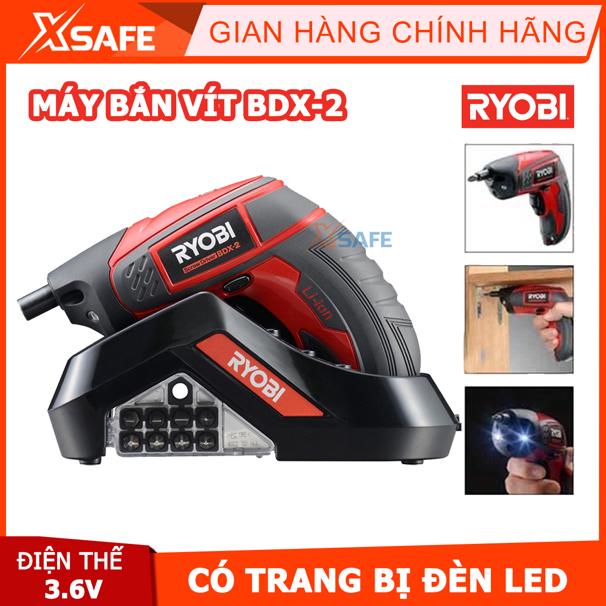 Máy vặn vít cầm tay 3.6V RYOBI BDX-2 Tốc độ không tải lên tới 180rpm ...