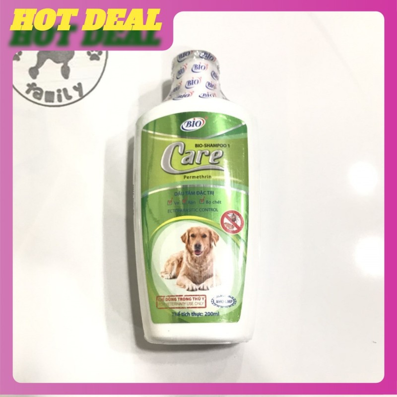 Sữa tắm chó mèo - trị sạch ve rận- hiệu BIOCARE-dung tích 200 ml