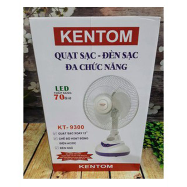 quạt sạc Kentom KT9300 loại 2 bình