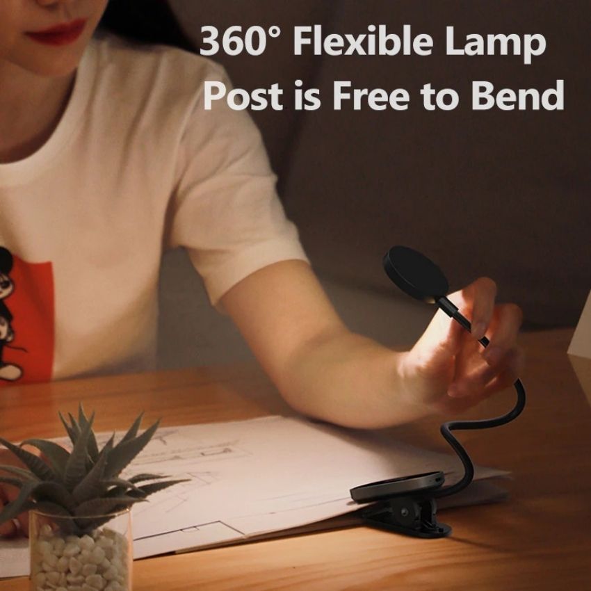 Đèn kẹp đọc sách Baseus Comfort Reading Mini Clip Lamp (Dịu mắt, chân kẹp, 3 mức sáng, pin sạc 350mAh, 24h sử dụng) DGRAD-0G