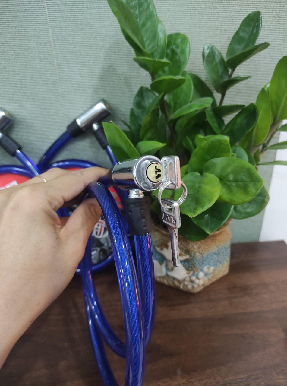 khóa dây cáp khóa xe đạp,xe máy dài 1 mét