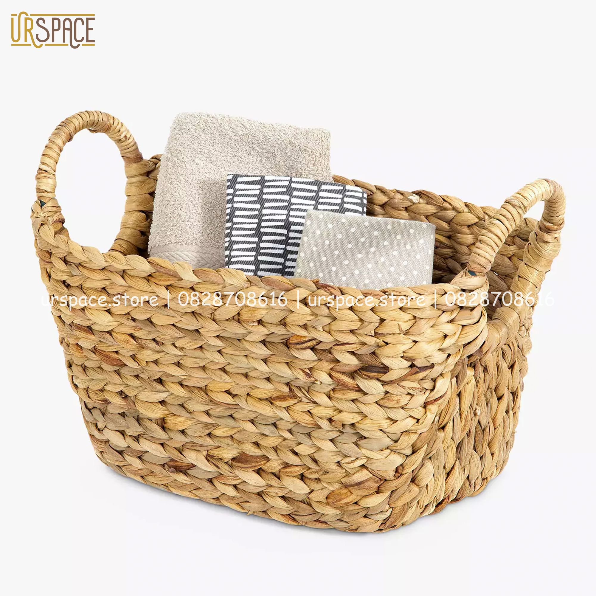 Giỏ lục bình (bèo tây) hình thuyền đựng quần áo, sách báo, sắp xếp không gian UR SPACE