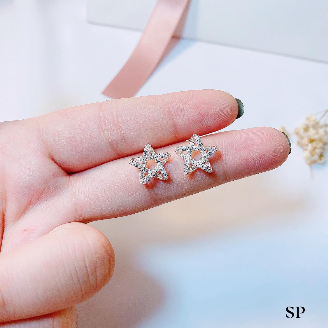 Bộ trang sức bạc ta mặt sao MS146
