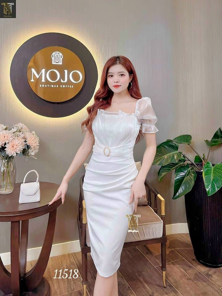 Đầm body dự tiệc tay ngắn phối voan kiếng thời trang nữ siêu xinh body siêu sang duyên dáng xinh cho các chị em