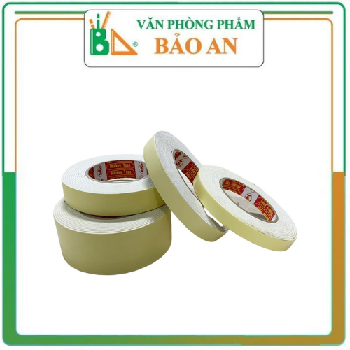 Băng Dính Xốp Vàng 2 Mặt Bản 5cm Giá Xưởng có màu xanh và màu vàng