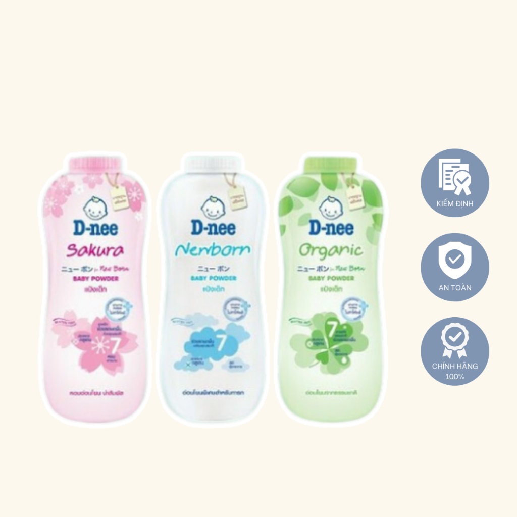 Phấn Thơm cho bé Phấn Rôm Em Bé Sơ Sinh Organic Dnee Thái Lan 350g