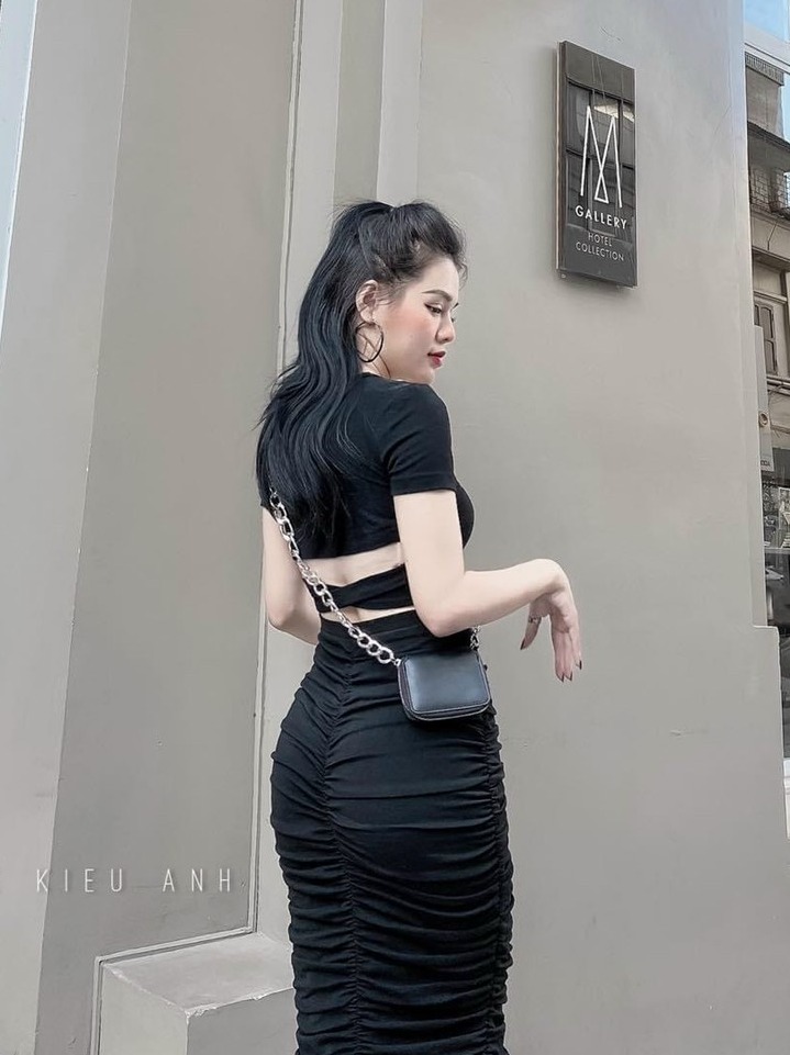 Đầm Body Cổ Vuông Khoét Lưng Đan Dây Nhún Sườn Thun Borip Thích Hợp Mặc Đi Tiệc Đi Làm Đi Chơi
