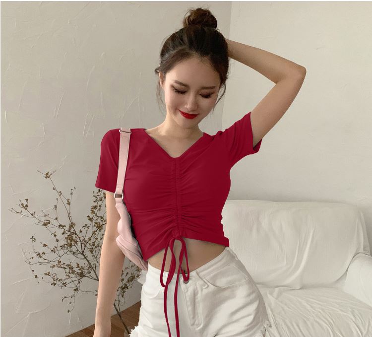 Áo thun nữ dây nhún trước ngực