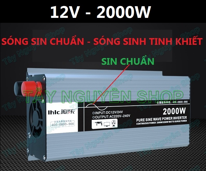 Bộ kích điện 2000w sin chuẩn inverter - bộ kích điện 12v lên 220v - 12v.