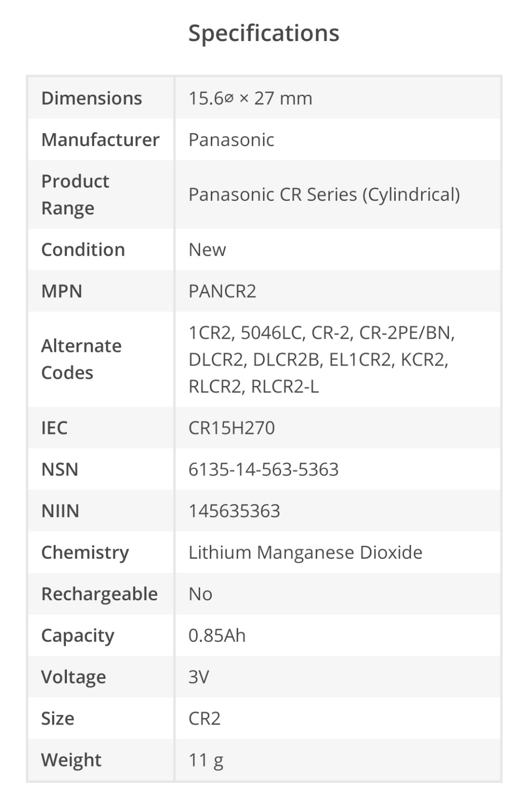 Pin máy bắn khoảng cách Panasonic (Panasonic Cr2 battery)