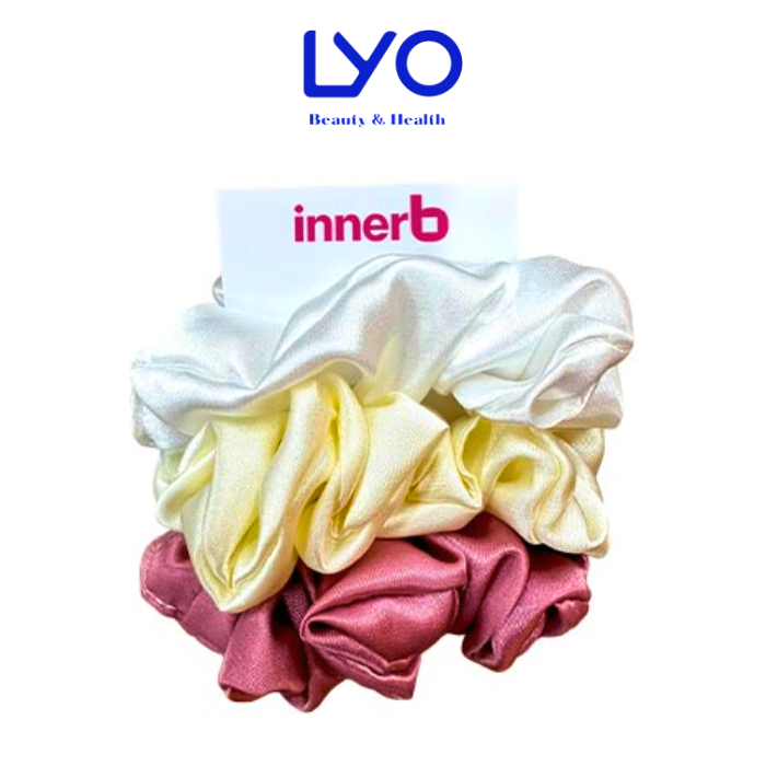 Set 3 dây buộc tóc innerb phụ kiện tóc vải trắng vàng hồng thời trang cho nữ