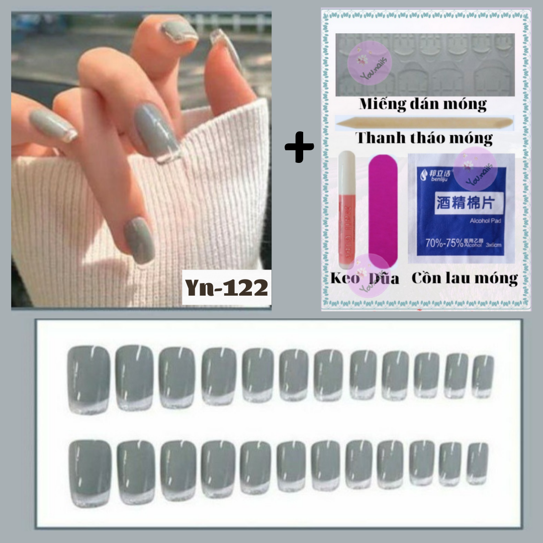 [Tặng 5 Phụ Kiện]  Set 24 Móng Tay Giả Họa Tiết 3D (Mã Yn121- Yn130)