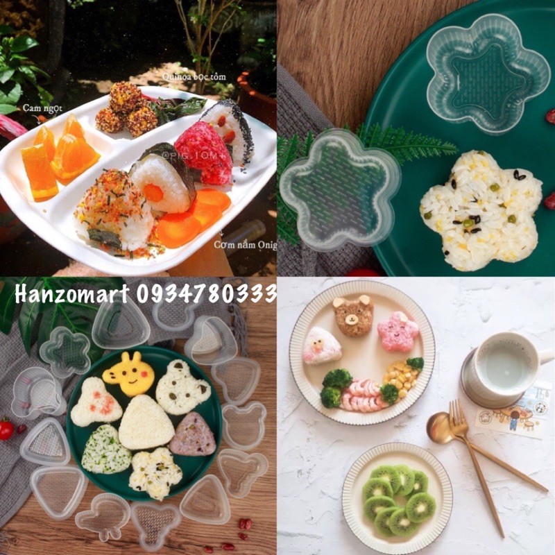 Khuôn Bento Ép Cơm, Tạo Hình,Làm Cơm Nắm, Sushu Cho Bé