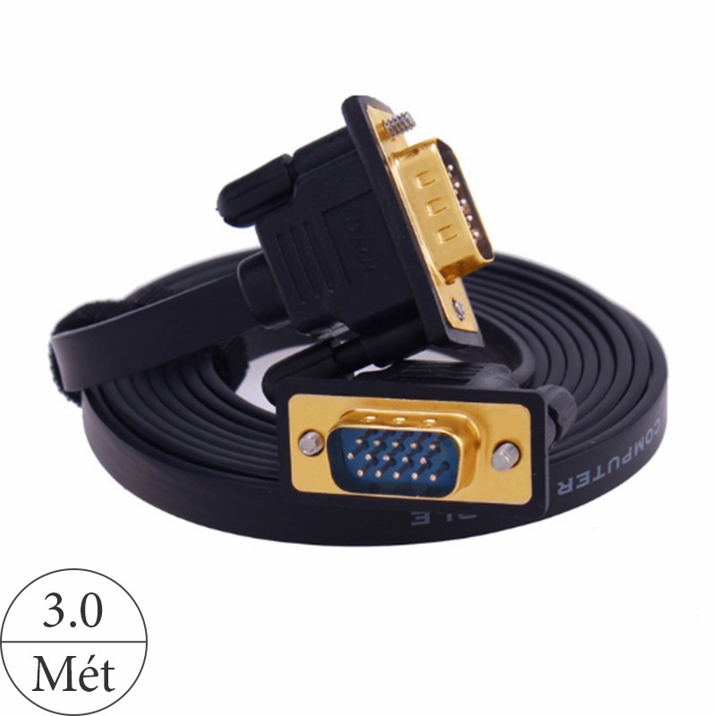 Cáp VGA 3m mỏng dẹt DTECH DT-69F30 chính hãng